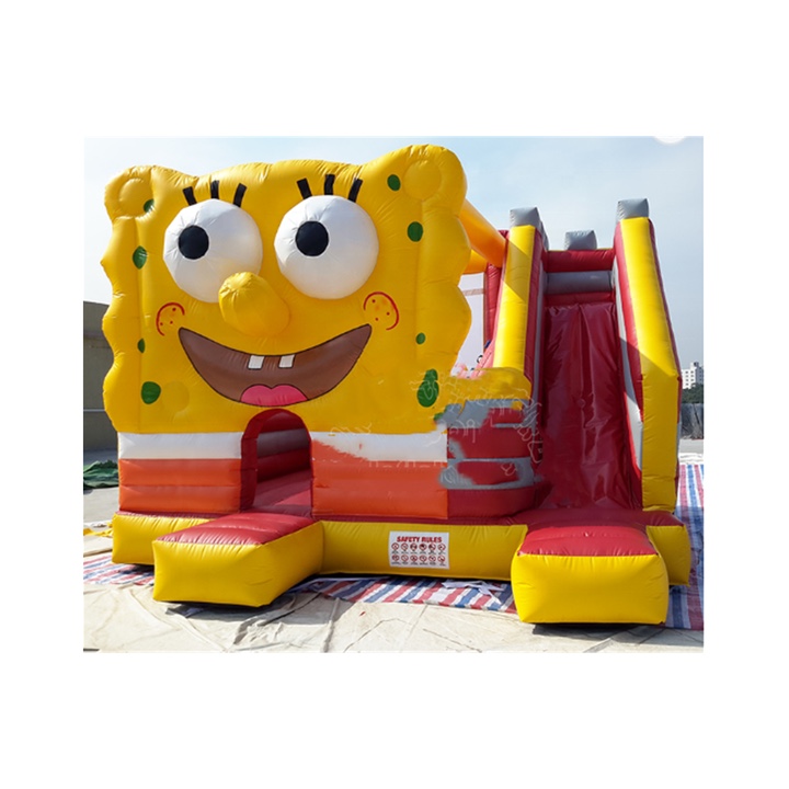 福斯特气模厂家直销充气玩具充气城堡淘气堡充气跳床蜘蛛侠城堡充气滑梯大型牛津布小跳床喷水滑梯白底实物图