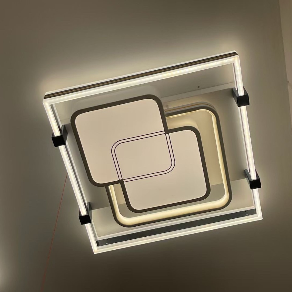 现代简约客厅灯led北欧吸顶灯具智能家用套餐卧室灯式极简LED，方灯具