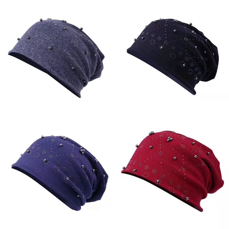 Dui Dui Hat, Baita Knitted Hat, Spring and Autumn Fashion, diamond and pearl custom-made, street Dance hat, head cap details Picture