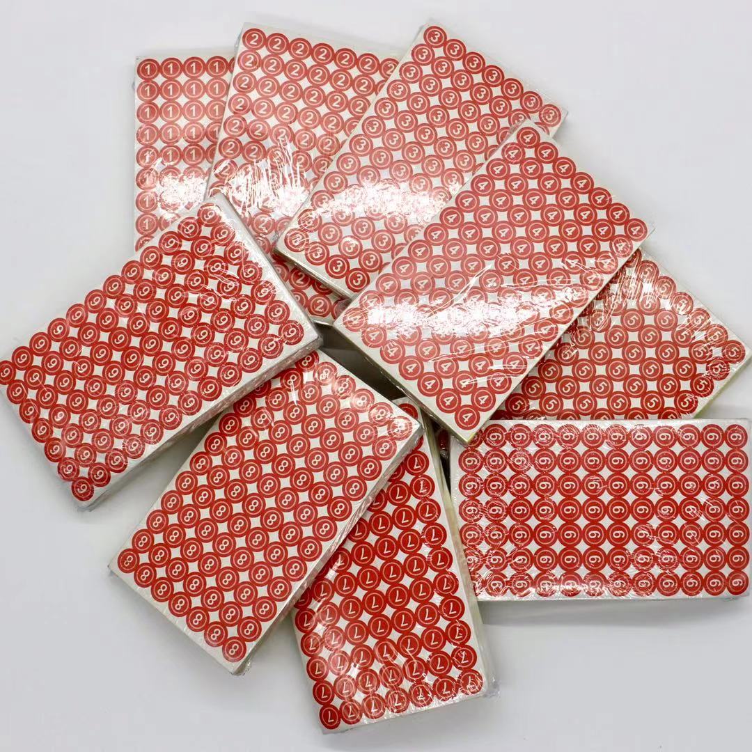 Self-Adhesive Red Background White Label Size Sticker Round White Background Number Large, Small, Medium Clothing Number Children's Clothing Label Specification drawing