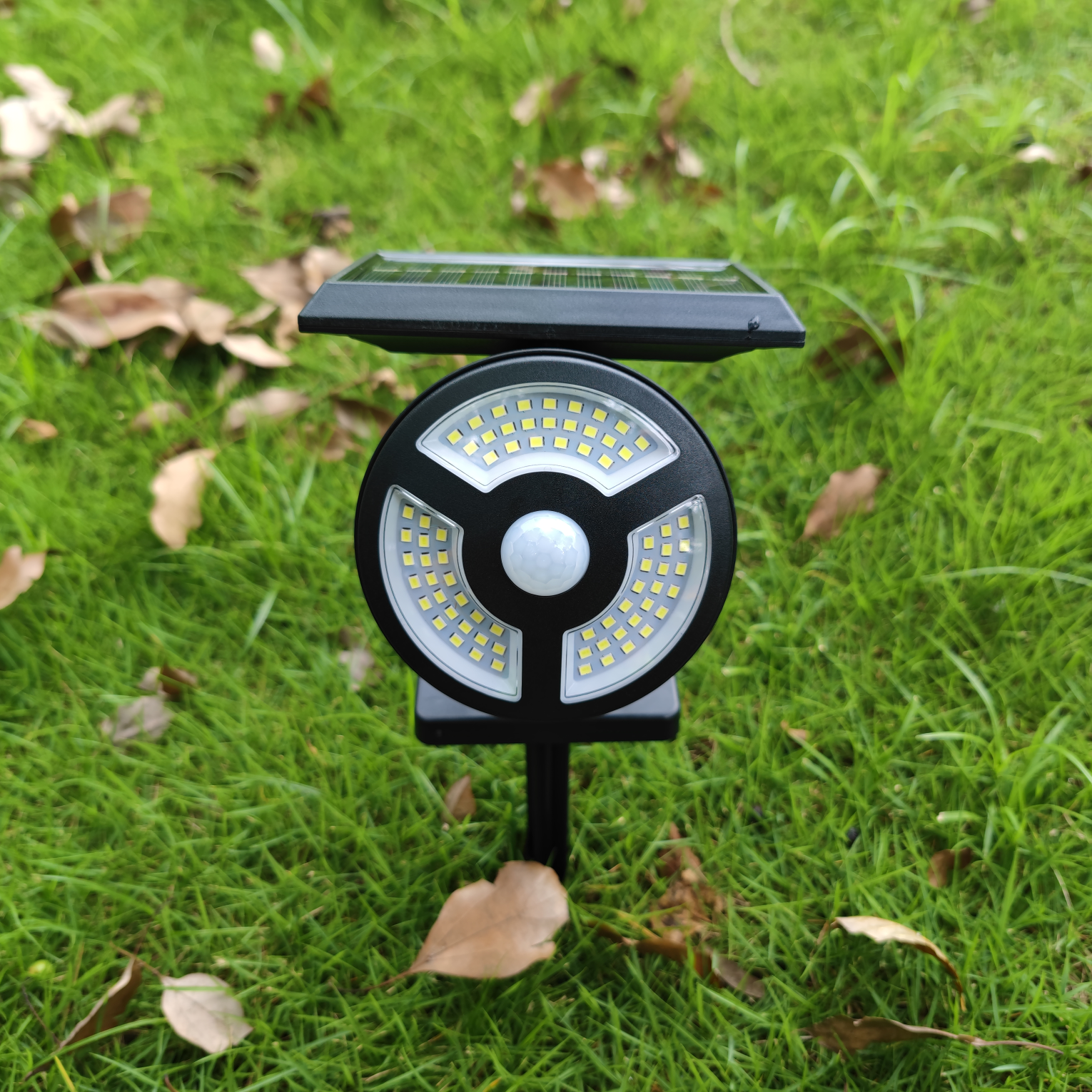 新款太阳能壁灯 庭院人体感应灯 户外花园LED地插两用地插灯 1905