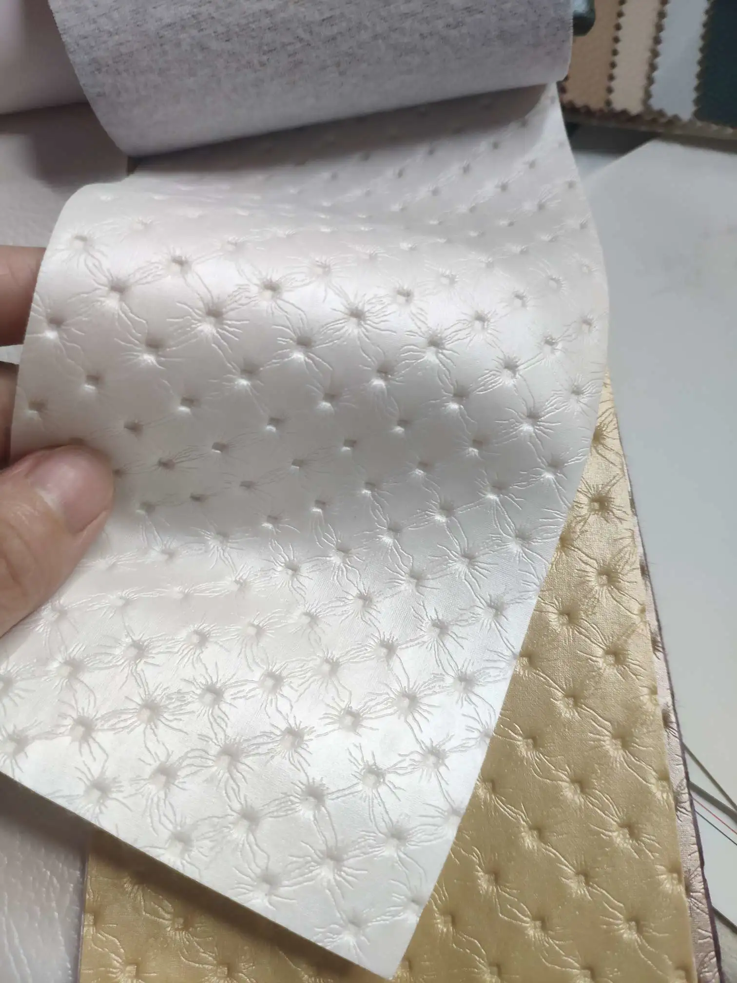 Artificial leather soft and hard wrapped sliding door leather wall decorative leather fabric in stock, small footprint No. 2 detail image 4