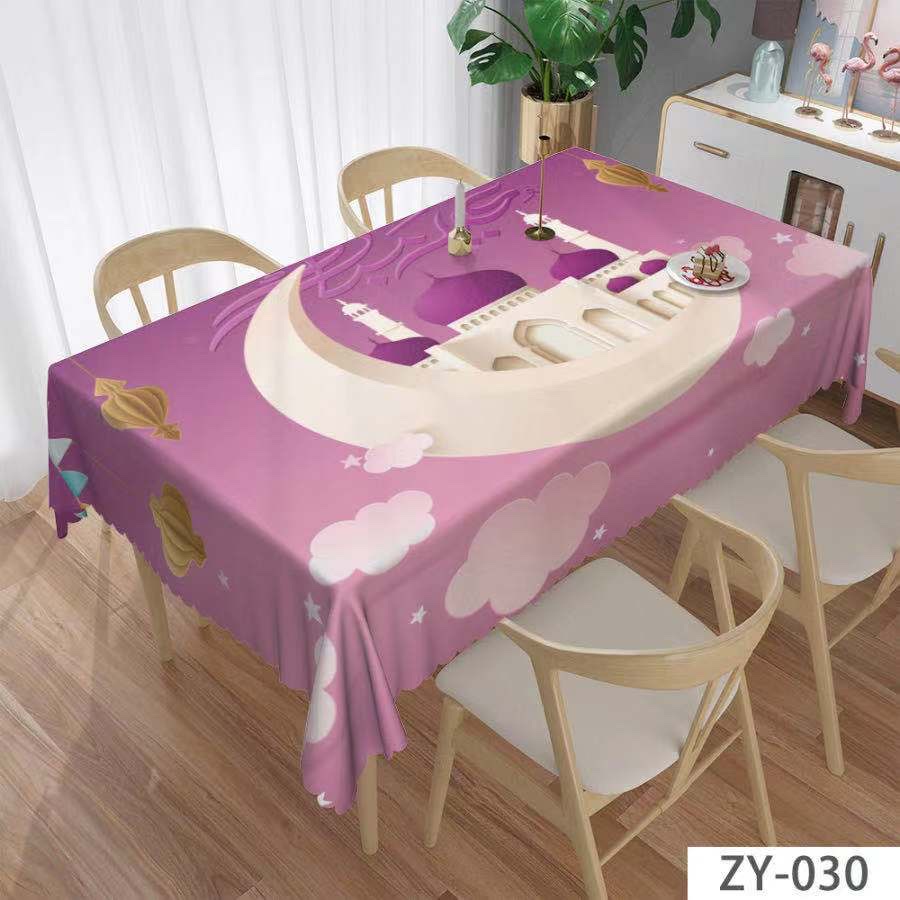 A new design of domestic trend patterned tablecloth with PVC digital printing. Yarn base tablecloth, 140*180CM, 150*200CM, 1.4*20M details Picture