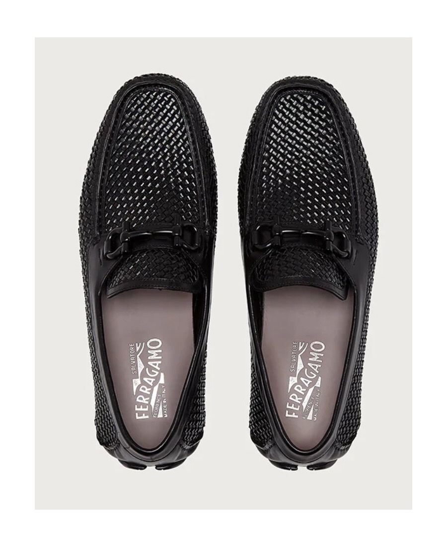 Salvatore Ferragamo Men's Black Gancini Casual Business Shoes 7 7.5 8 8.5 9 9.5 10 11 details Picture