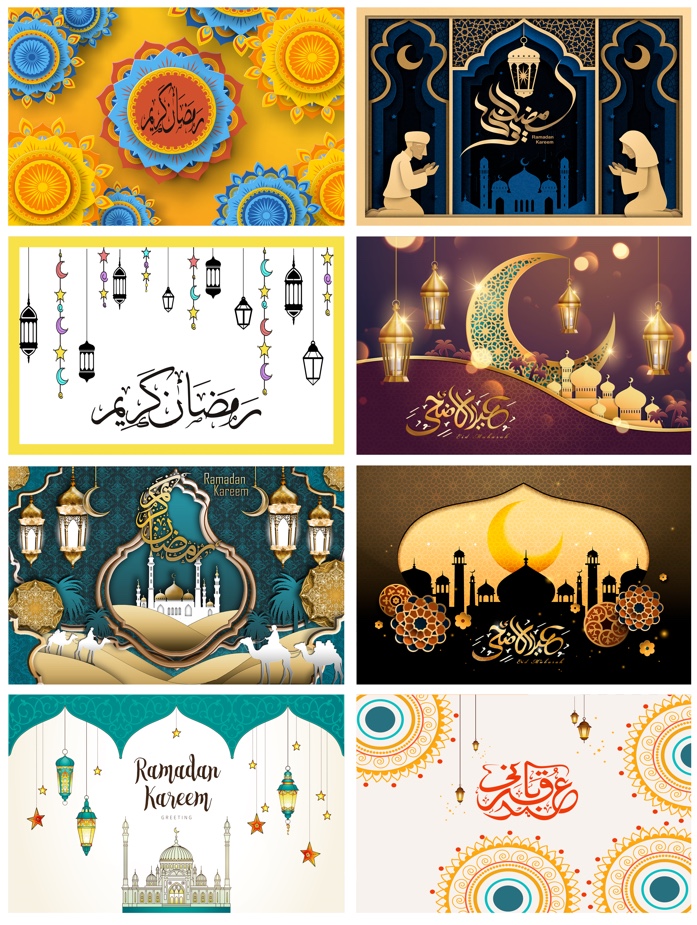 Newly designed Ramadan placemats with digital printing, 30*45CM, Ramadan tablecloths 140* 180cm, 140*240CM, 1.4*20M detail image 5