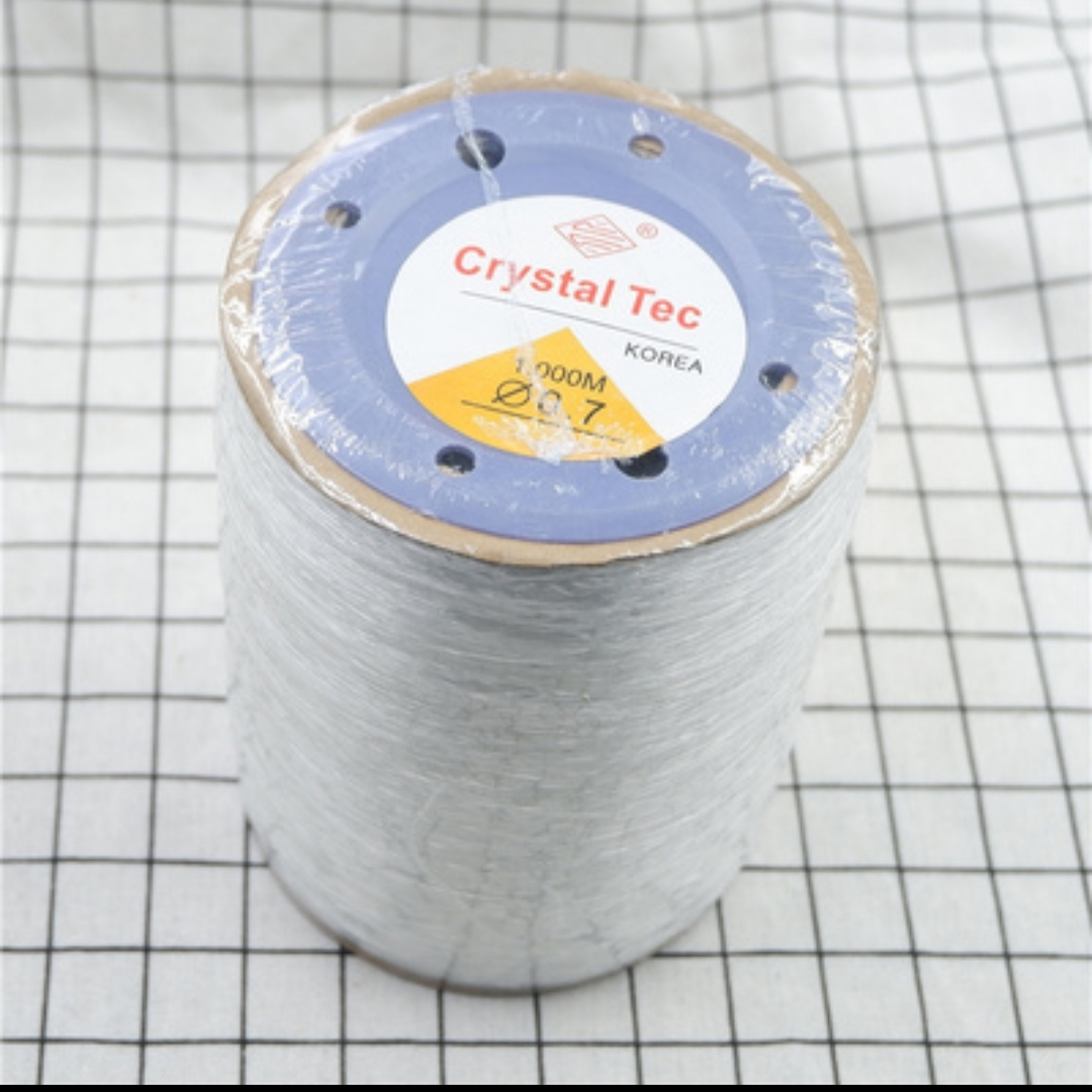 Large round elastic fish silk thread Transparent white bead crystal thread Elastic bead bead bead bead string 0.7mm500m