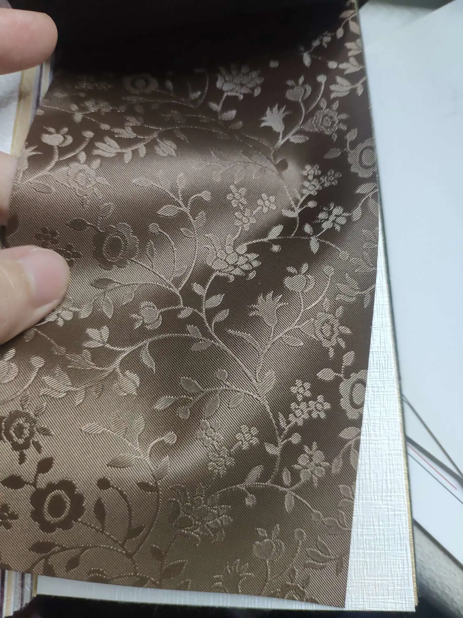 Artificial leather soft and hard wrapped sliding door leather wall decorative leather fabric in stock, fine branch flower No. 1 detail image 5