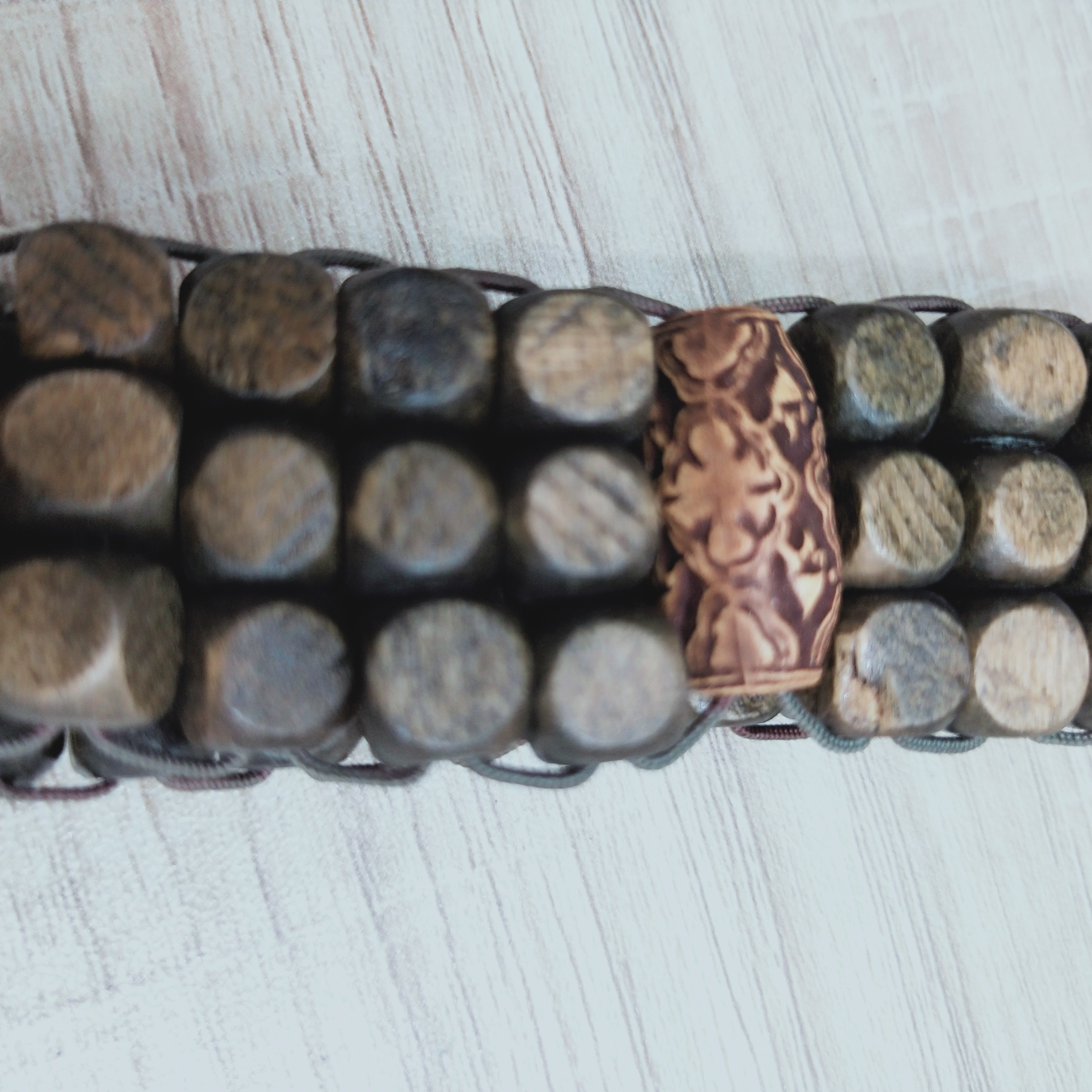 Factory direct sales, foreign trade hot products, popular wood square beads plus beads three rows of bracelets 05