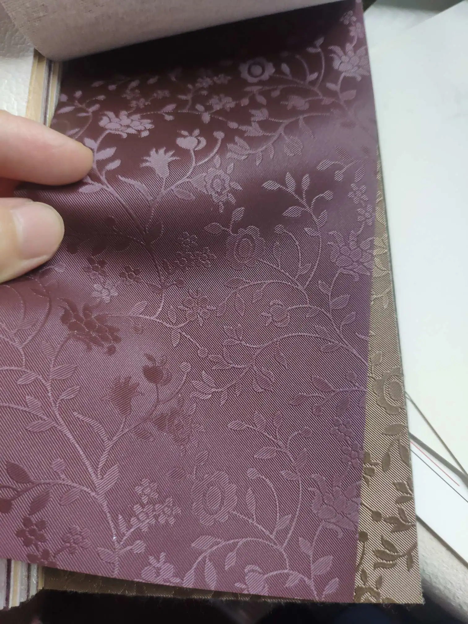 Artificial leather soft and hard wrapped sliding door leather wall decorative leather fabric in stock, fine branch flower No. 1 detail image 2
