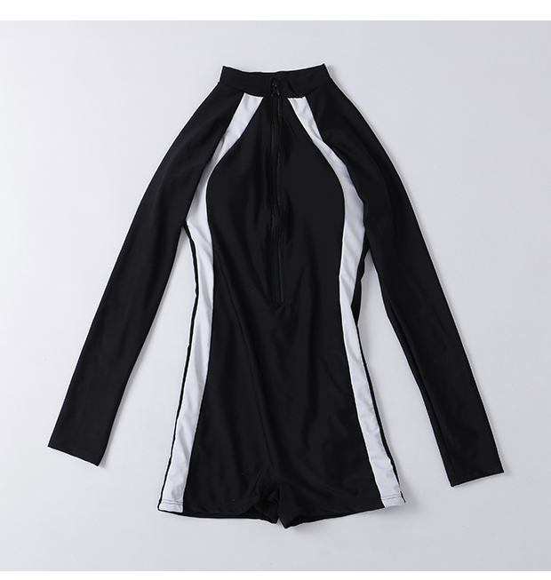 2021 Sun Protection one-piece straight-cut women's swimsuit details Picture