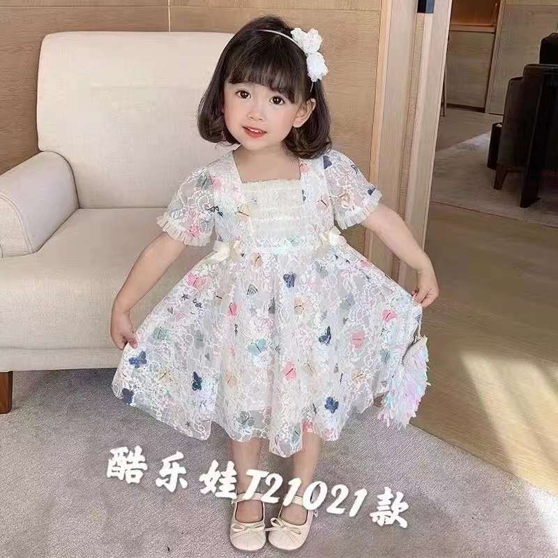 Summer new children's and small kids' puffed-sleeve skirts Specification image