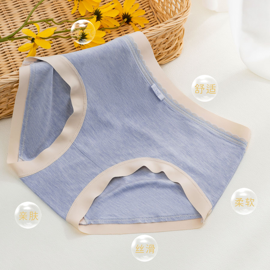 The nude feel of the poly-colored gauze cotton women's underwear