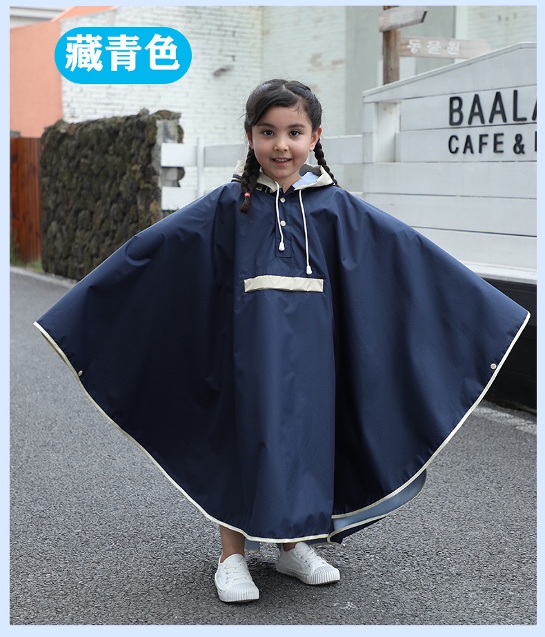 儿童斗篷雨衣时尚雨衣潮流自行车骑行雨披 学生连体雨衣书包位 详情图10