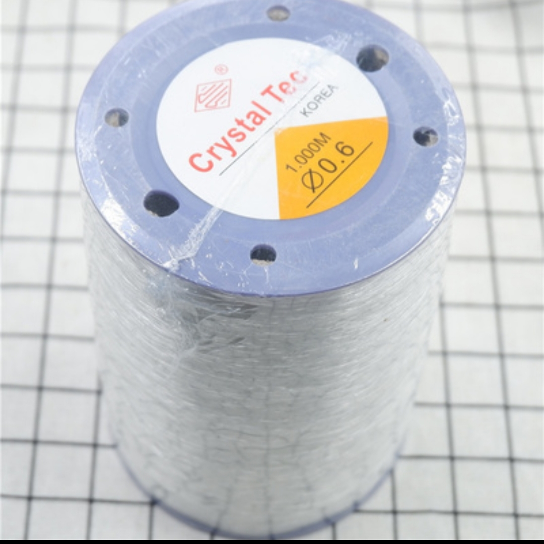 Large round elastic fish silk thread Transparent white bead crystal thread Elastic bead bead bead bead string 0.6mm500m