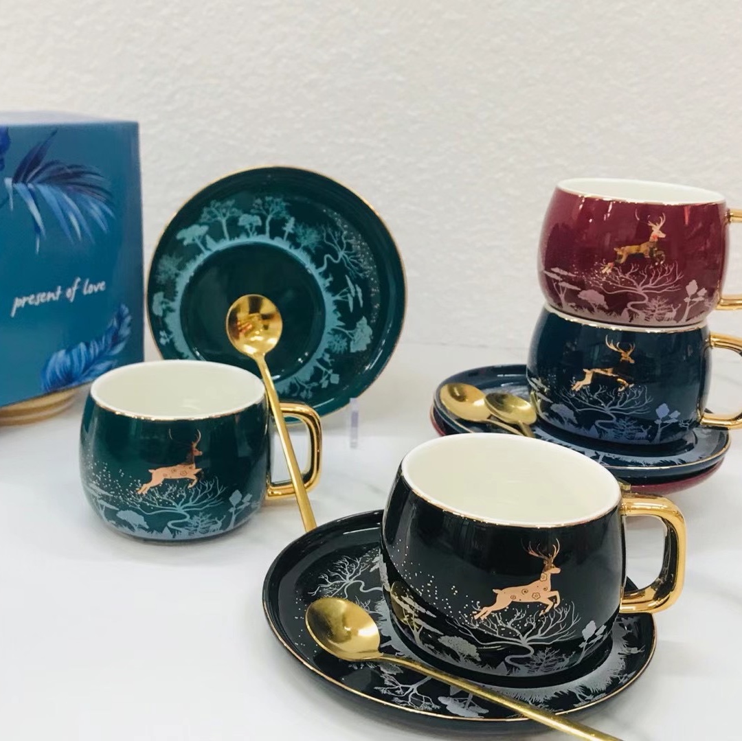 Ceramic Crafts Teacup Decorations Colorful Ceramic Cups And Saucers 2