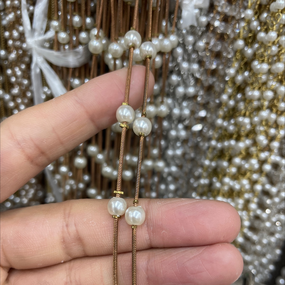 SP135R夹6.0珍珠 蛇链夹珍珠
1.2批花珠链夹6+8珍珠