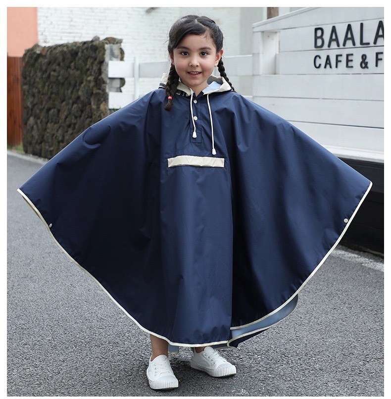 儿童斗篷雨衣时尚雨衣潮流自行车骑行雨披 学生连体雨衣书包位 详情图15