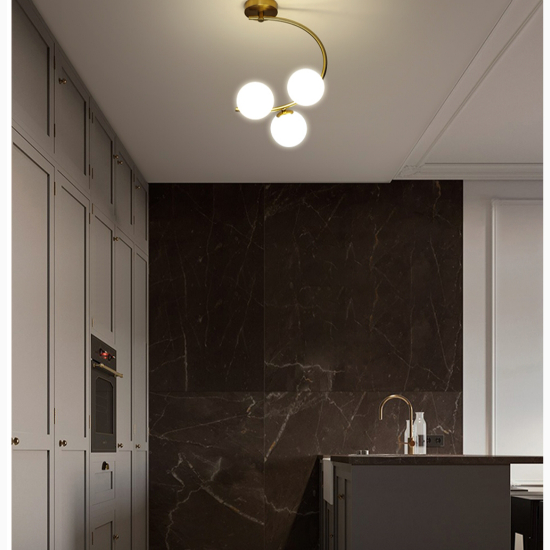 铁艺餐厅书房过道电镀北欧宜家吸顶灯4675-3