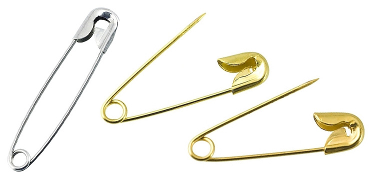 No. 000, golden iron pin, 18.5mm golden, silver and black old-fashioned large pin, children's safety insurance pin, clothing tag accessory, decorative small buckle pin Item Picture