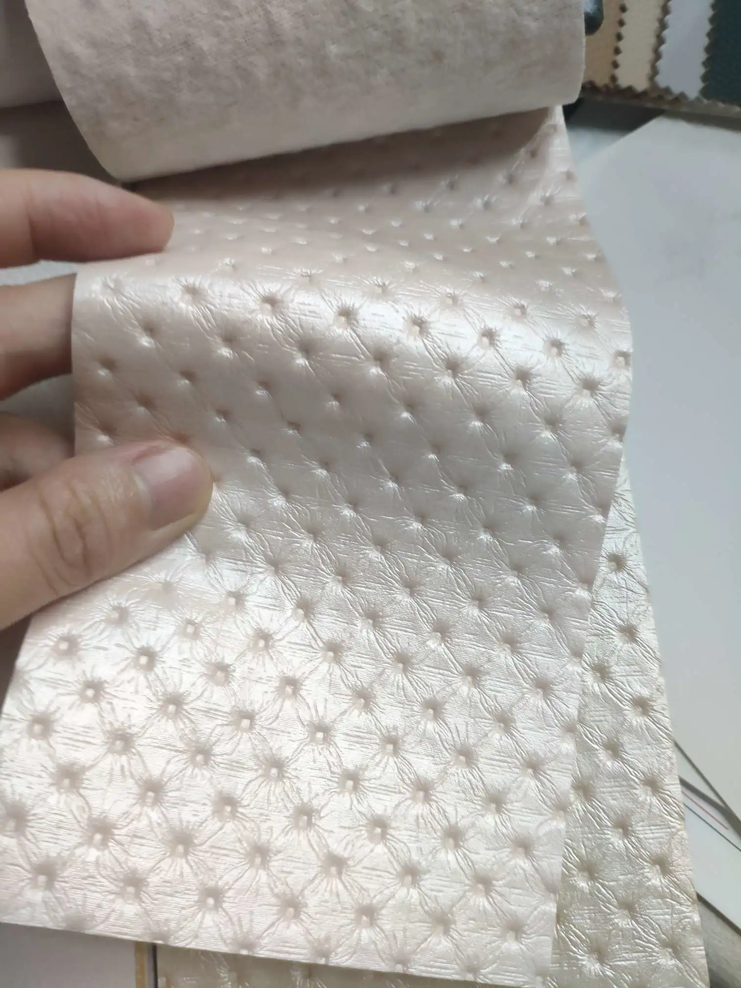 Artificial leather soft and hard wrapped sliding door leather wall decorative leather fabric in stock, small footprint No. 2 detail image 3