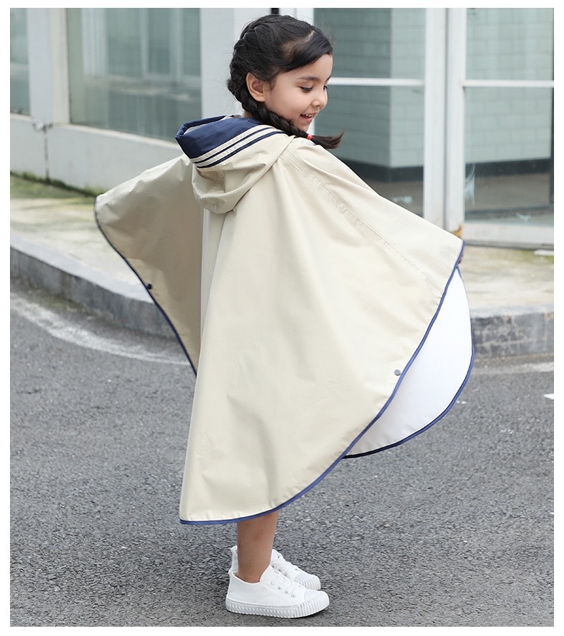 儿童斗篷雨衣时尚雨衣潮流自行车骑行雨披 学生连体雨衣书包位 详情图14