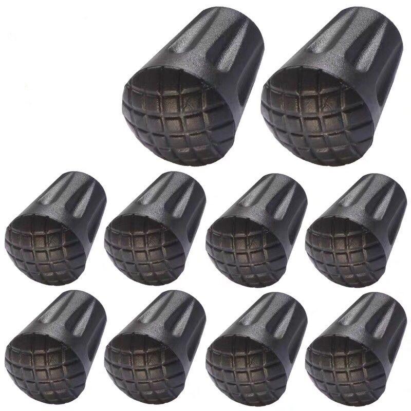 Trekking poles, hiking sticks, universal accessories, short poles, pointed tips, outdoor walking sticks, anti-slip foot covers, made of rubber material