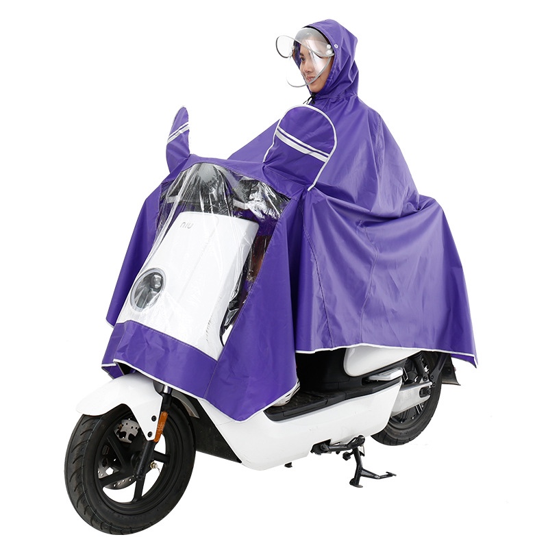 New electric vehicle, motorcycle, adult double-brim raincoat, men's and women's single helmet, face mask, raincoat