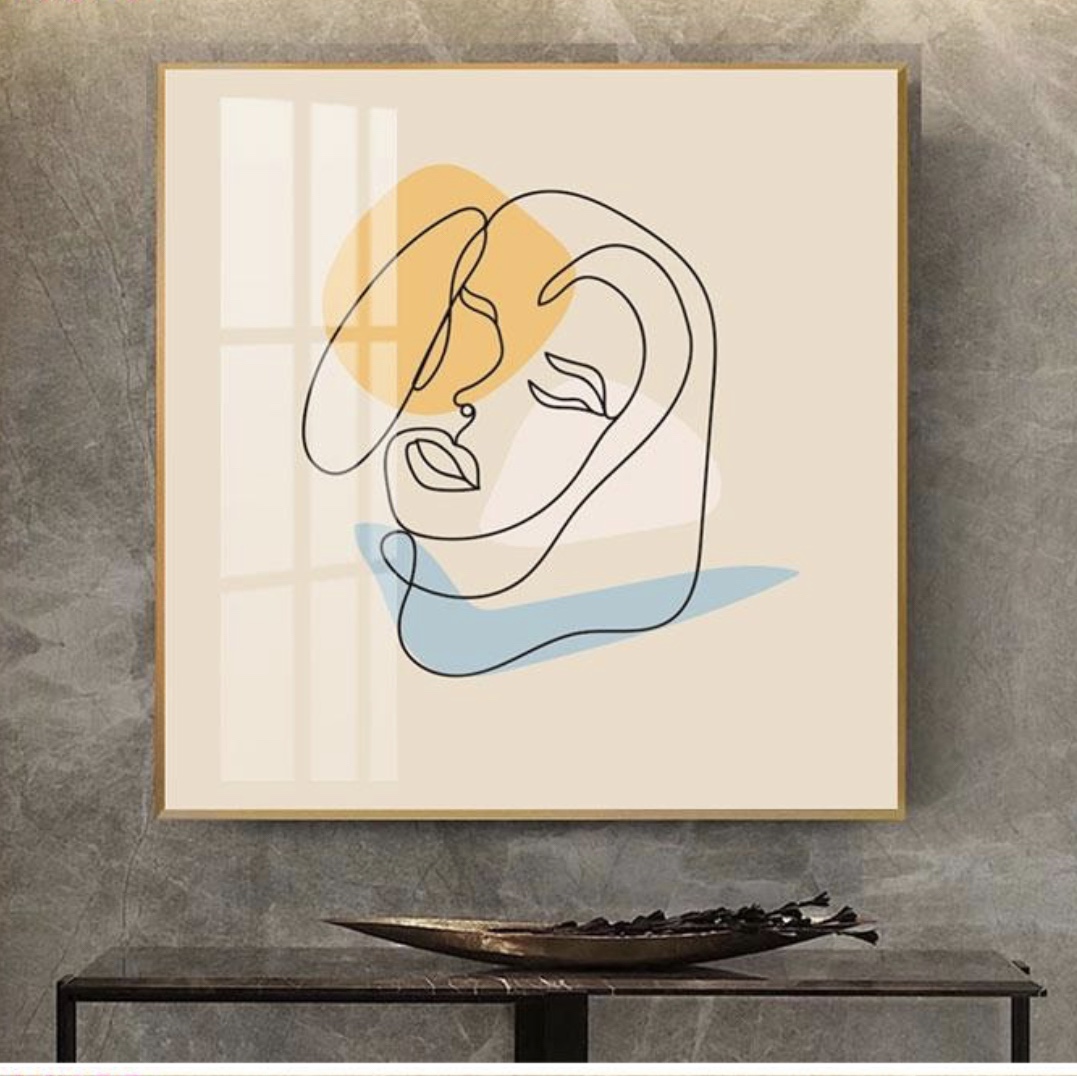 Square abstract figure crystal porcelain painting 70*70