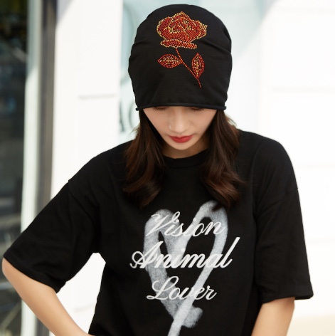New style of hot diamond hooded cap, postpartum cap, pure cotton cap