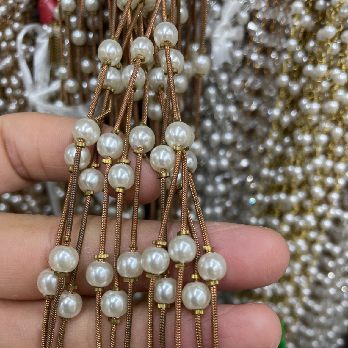 SP135R clip 6.0 perlas collar serpiente clip perla 1.2 lote de perlas flor clip cadena 6+8 perlas details Picture