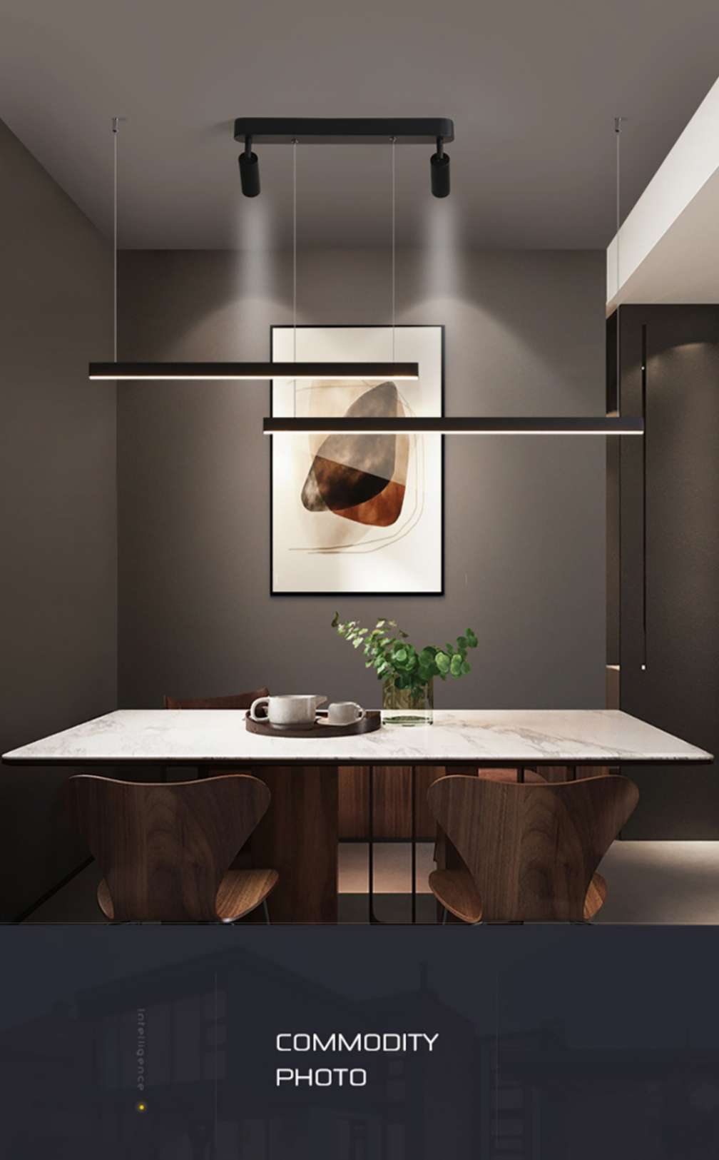 Aluminum restaurant, painted, matte, Nordic IKEA chandelier, 4 heads, 0156-110, three colors Specification image