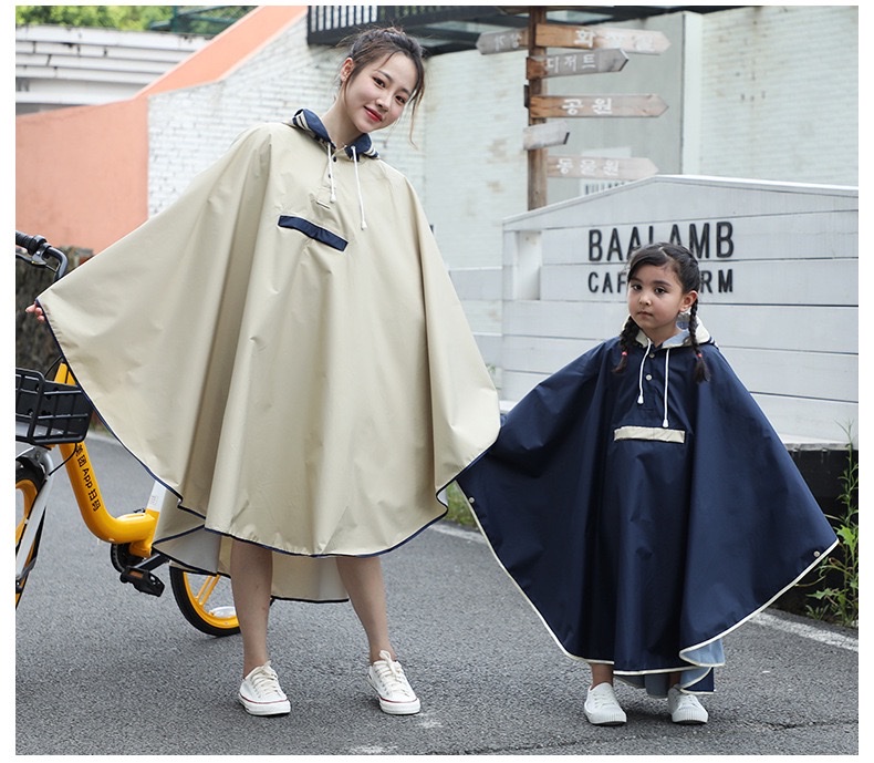 儿童斗篷雨衣时尚雨衣潮流自行车骑行雨披 学生连体雨衣书包位 详情图18