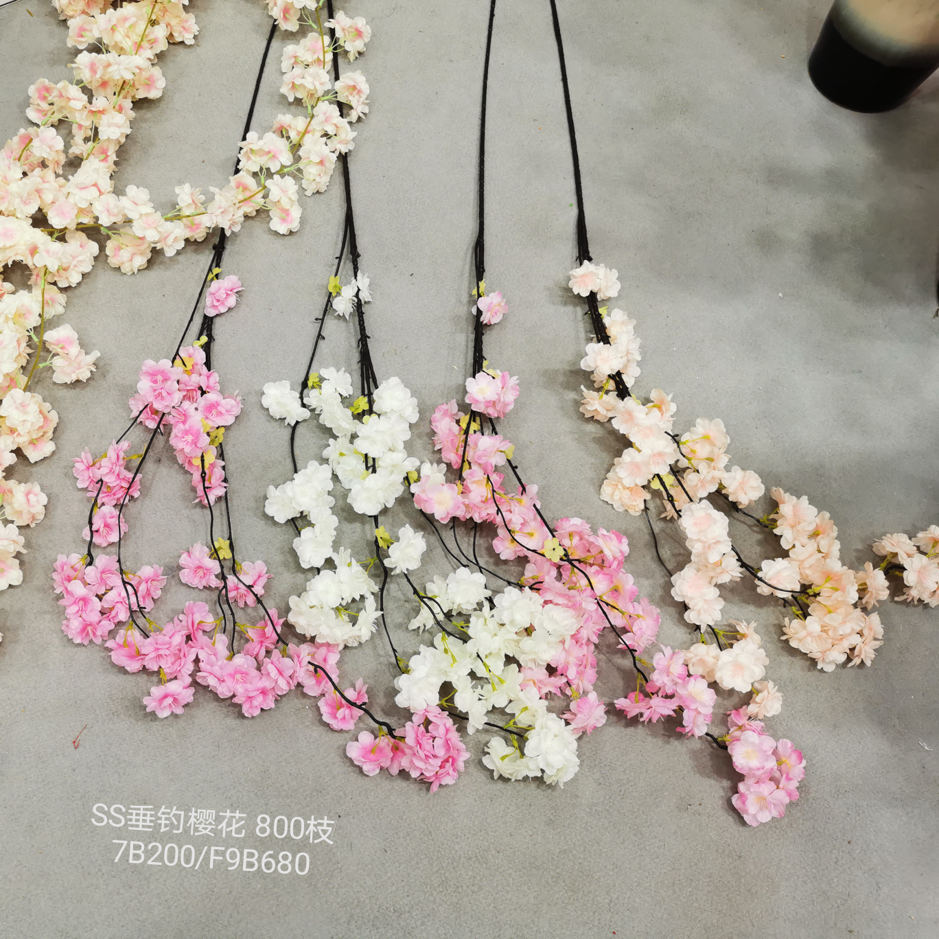 Artificial plant rattan wall hanging bundle wedding video tree model bonsai potted single branch cherry blossom 17