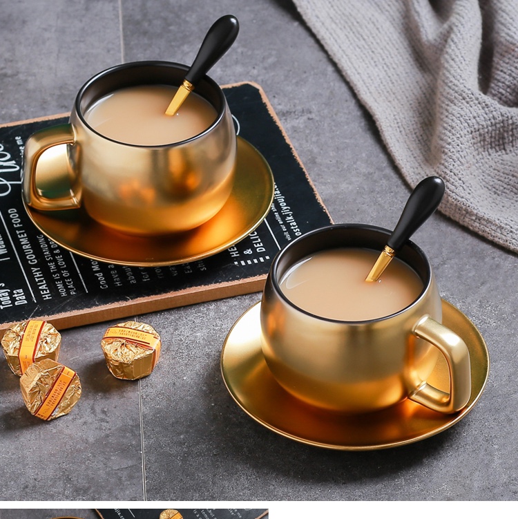 Ceramic Cup And Plate Plating Retro Style Middle East High Temperature Ceramic Luxury Joaquin