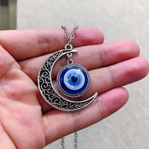 Special Turkey blue eye Evil Eye pendant alloy Moon necklace evieye pendant jewelry Haohao jewelry 41500723021609210