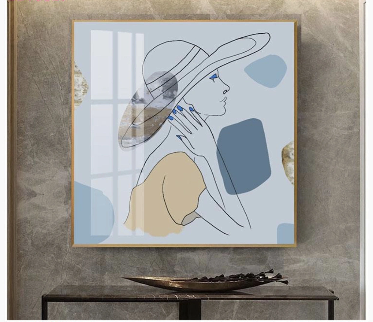 Square abstract figure crystal porcelain painting 70*70 detail image 3