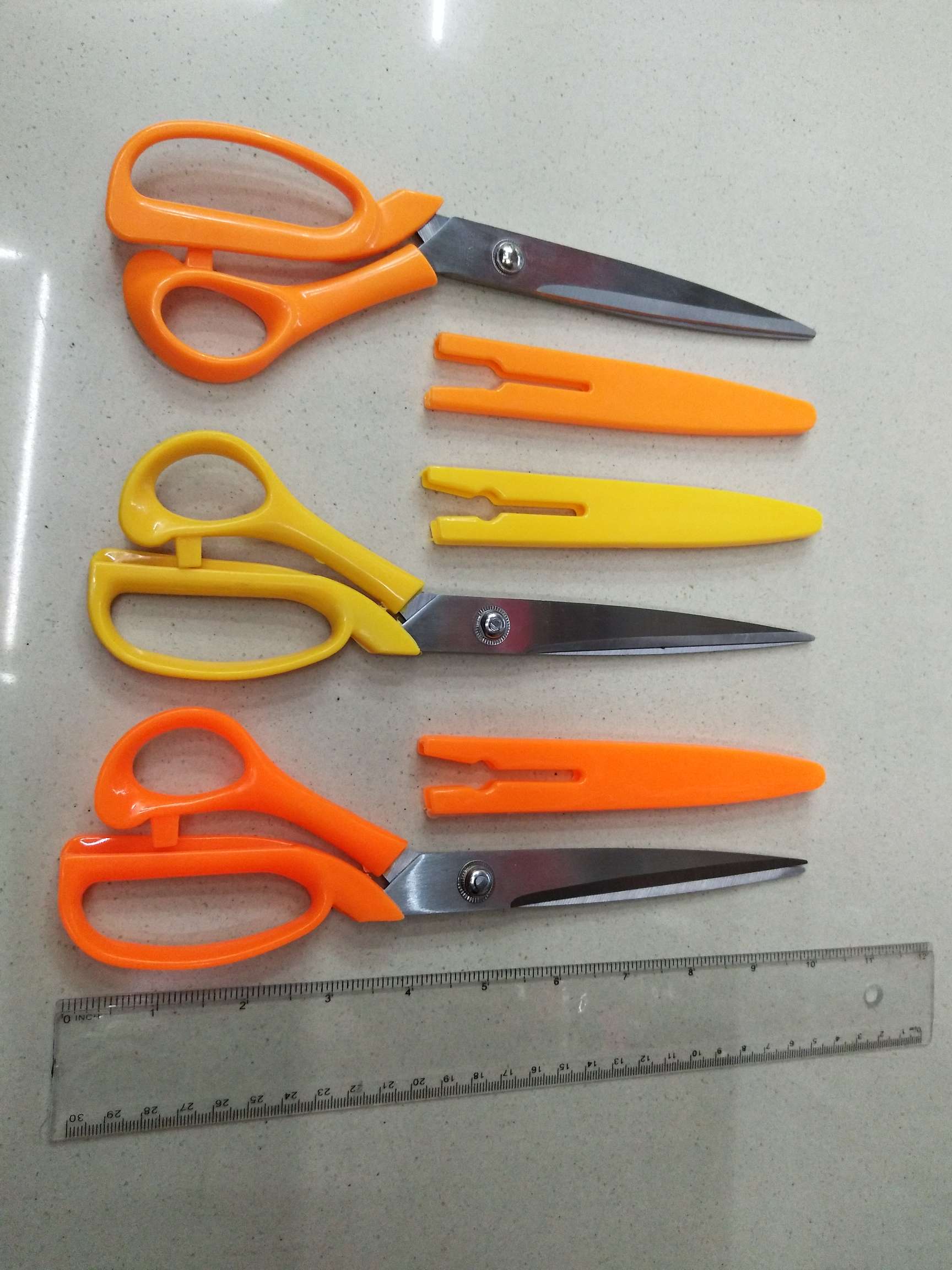 Office and educational knives, tools, tailor scissors, sleeve tailor scissors, stainless steel band sleeve tailor scissors, office scissors, hardware knives, hardware tools, knives and scissors Specification drawing