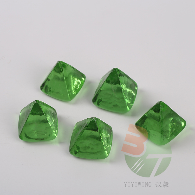500克 绿色大钻石 彩色玻璃石头 异形玻璃块 鱼缸装饰