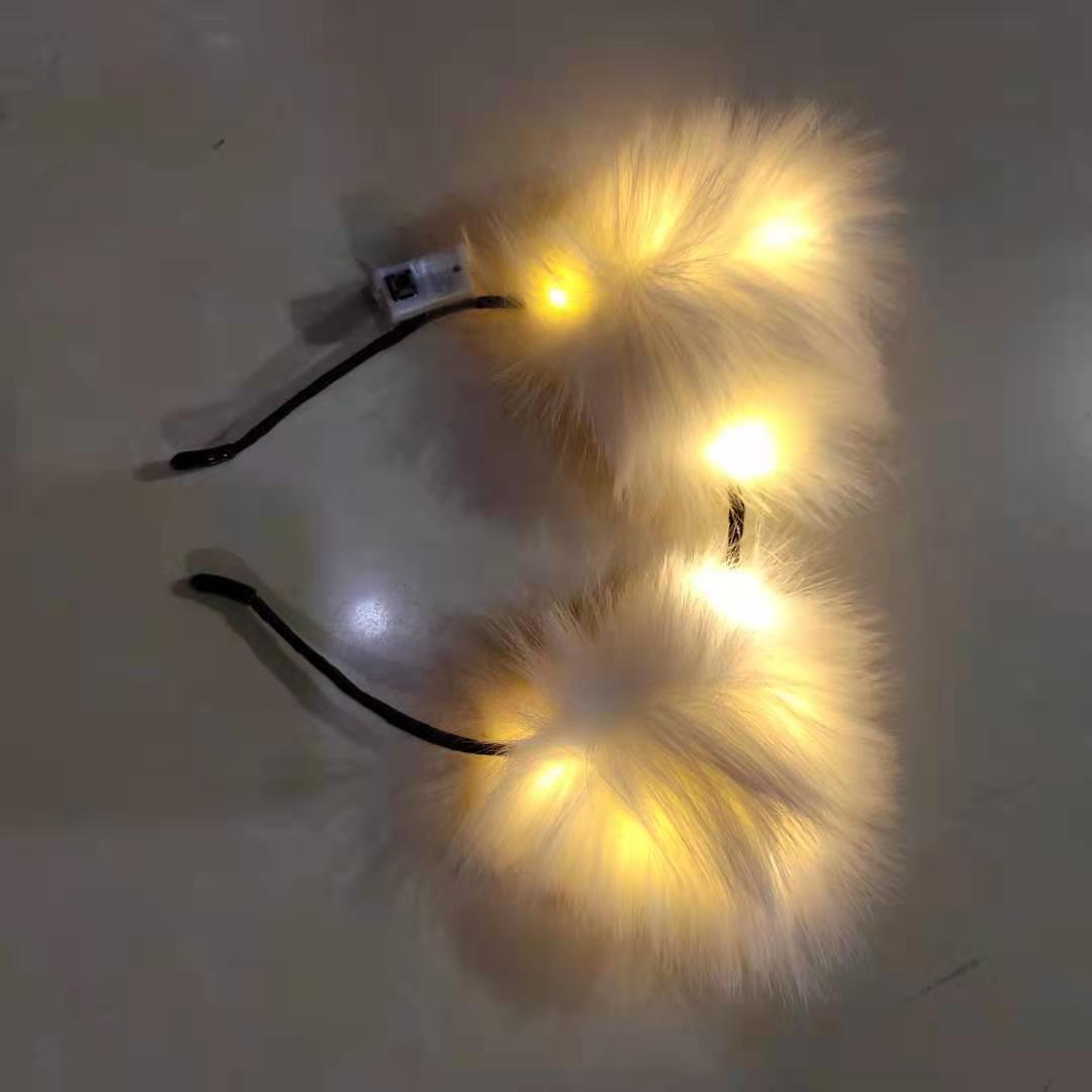 发光头扣/发光狐狸头扣/发光花环白底实物图