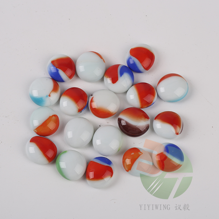 500克17-20mm白瓷花瓣扁珠石头 奶油异形玻璃块 鱼缸装饰
