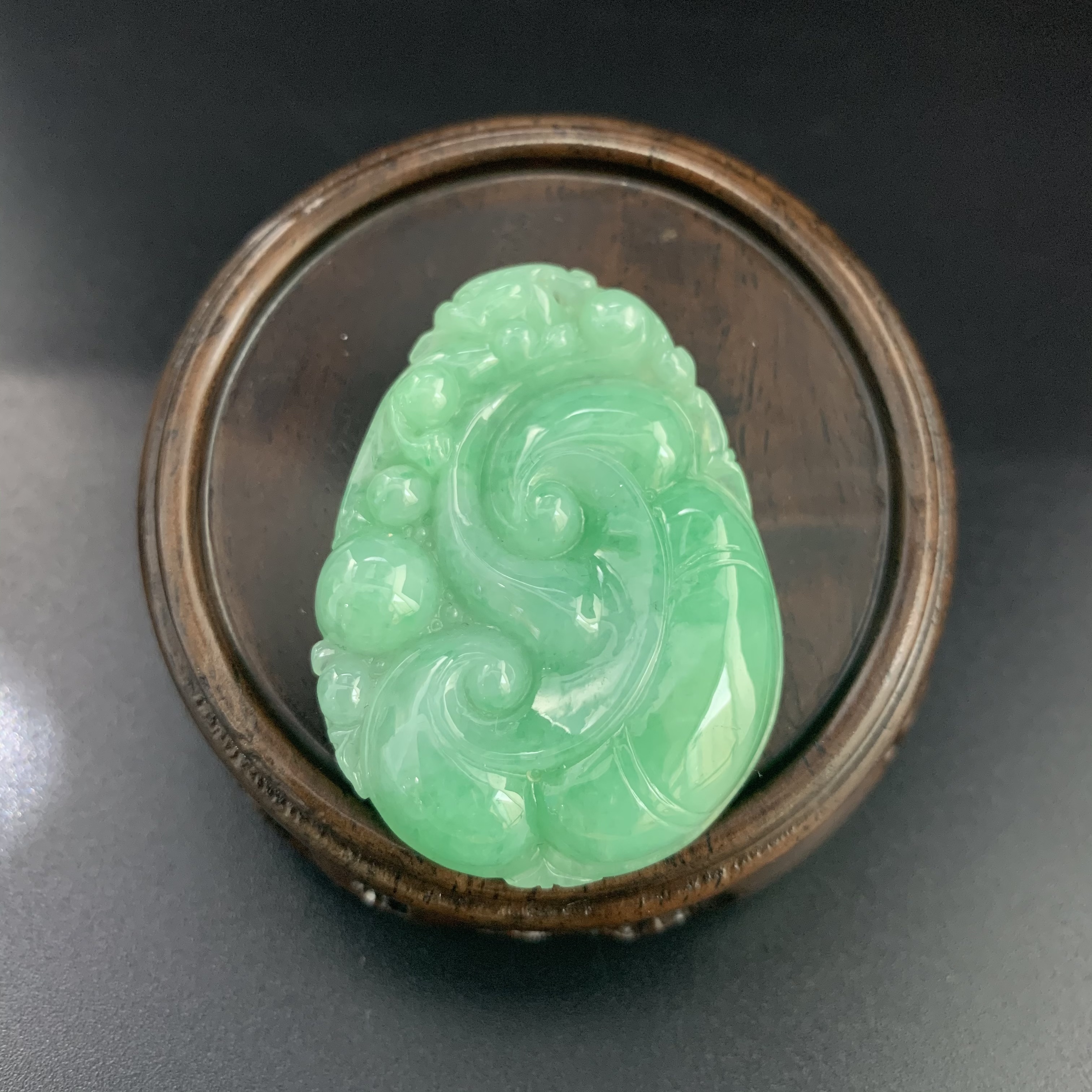Oriental Jade Natural Myanmar Jade A Goods Green Waxy Kind Of Ruyi Pendant Neck Decorated With Jade Jewelry Specification drawing