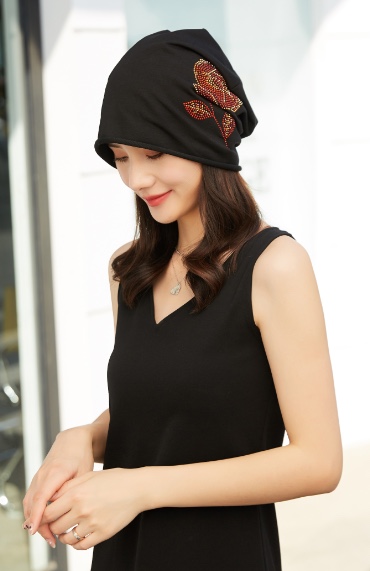 New style of hot diamond hooded cap, postpartum cap, pure cotton cap details Picture