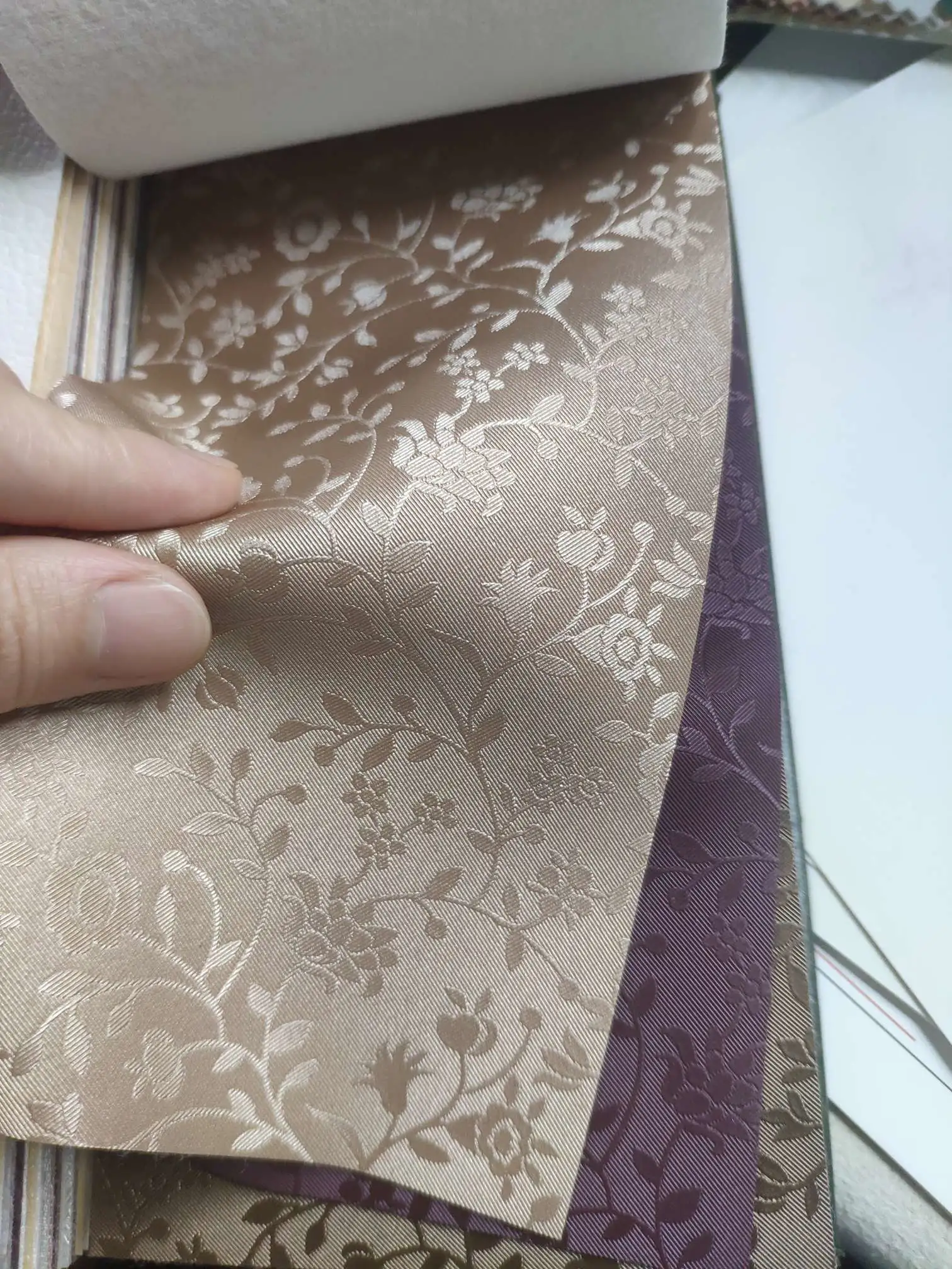 Artificial leather soft and hard wrapped sliding door leather wall decorative leather fabric in stock, fine branch flower No. 1 detail image 4