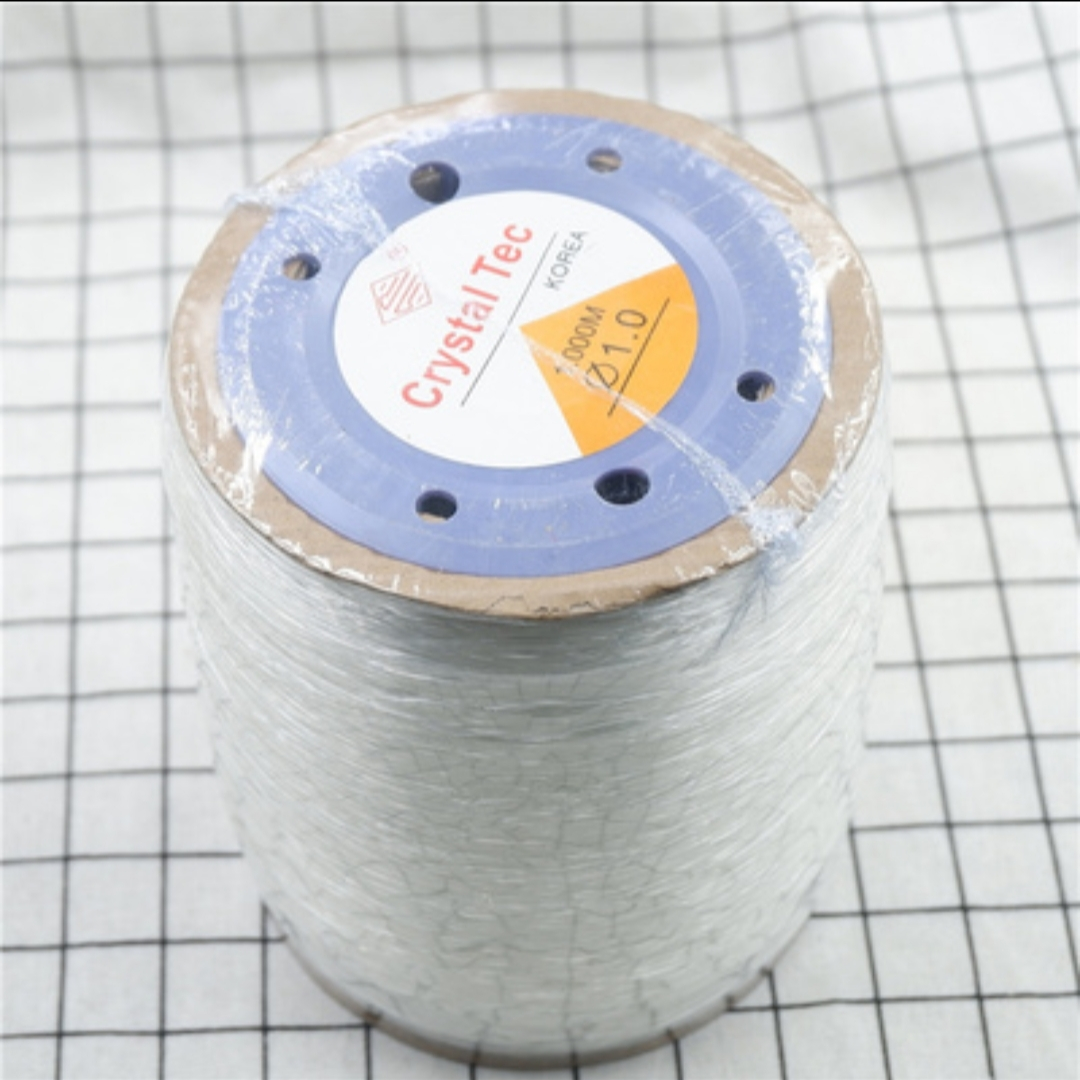 Large round elastic fish silk thread Transparent white bead crystal thread Elastic bead bead bead string 1.0mm500m