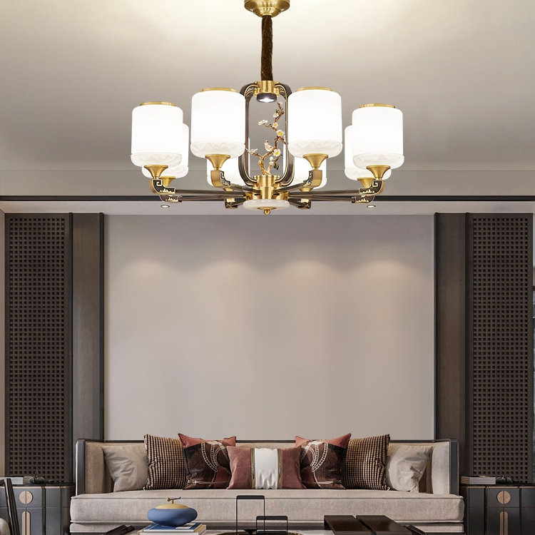 Four Seasons Home all-copper new Chinese-style chandelier for the living room, simple, modern and elegant Chinese-style bedroom and dining room