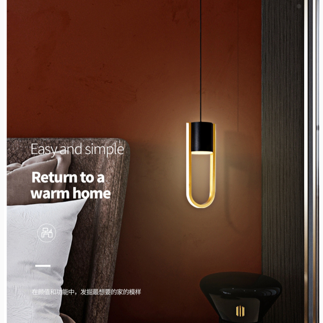 Aluminum book lamp bedroom, Nordic IKEA single-head chandelier 4701-1