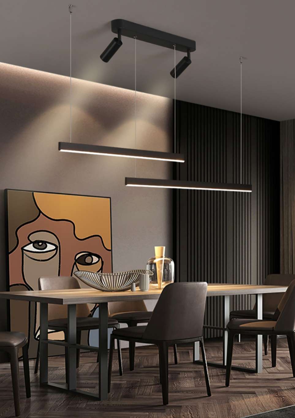 Aluminum restaurant, painted, matte, Nordic IKEA chandelier, 4 heads, 0156-110, three colors Item Picture