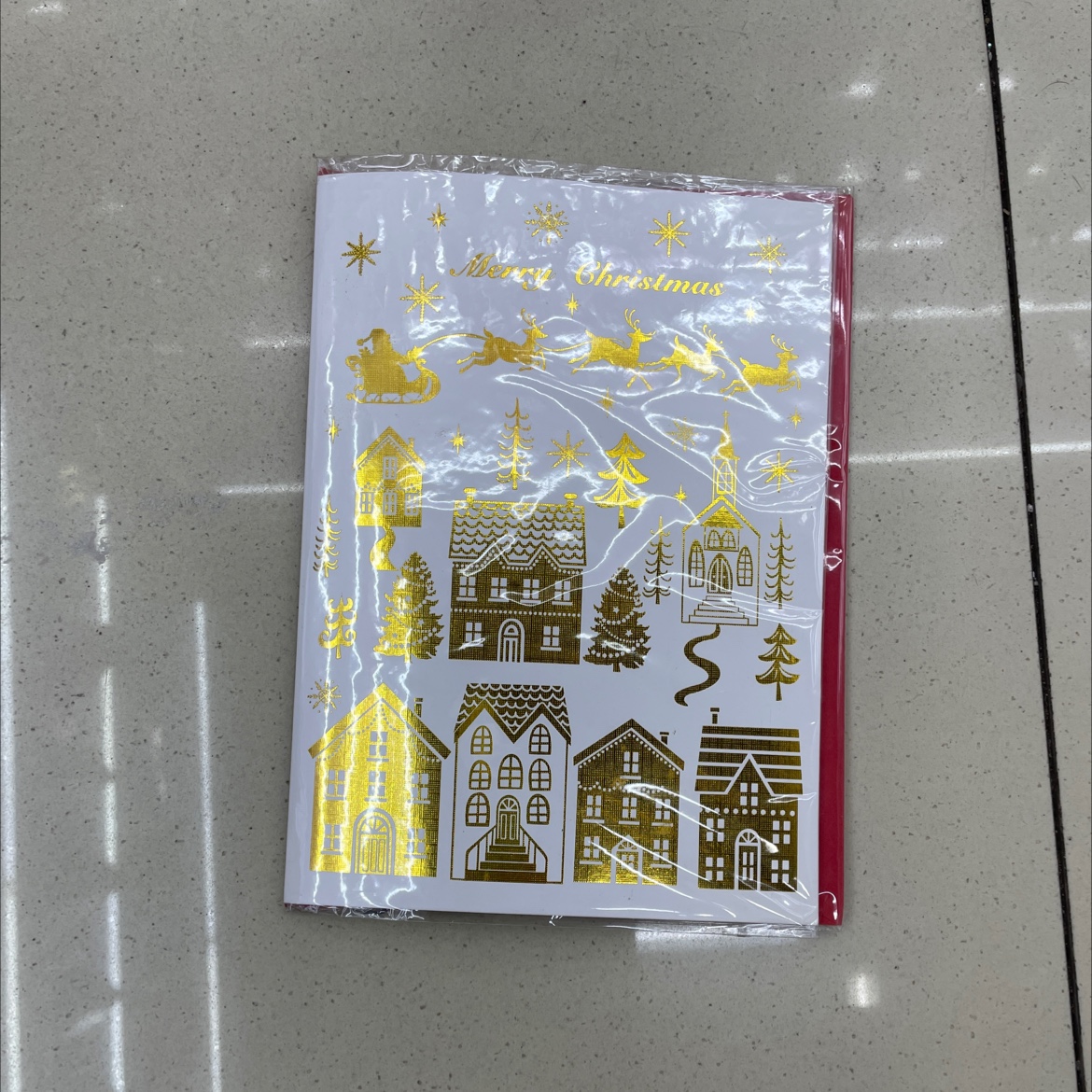 圣诞卡圣诞无音乐贺卡烫金圣旦卡14.5*20