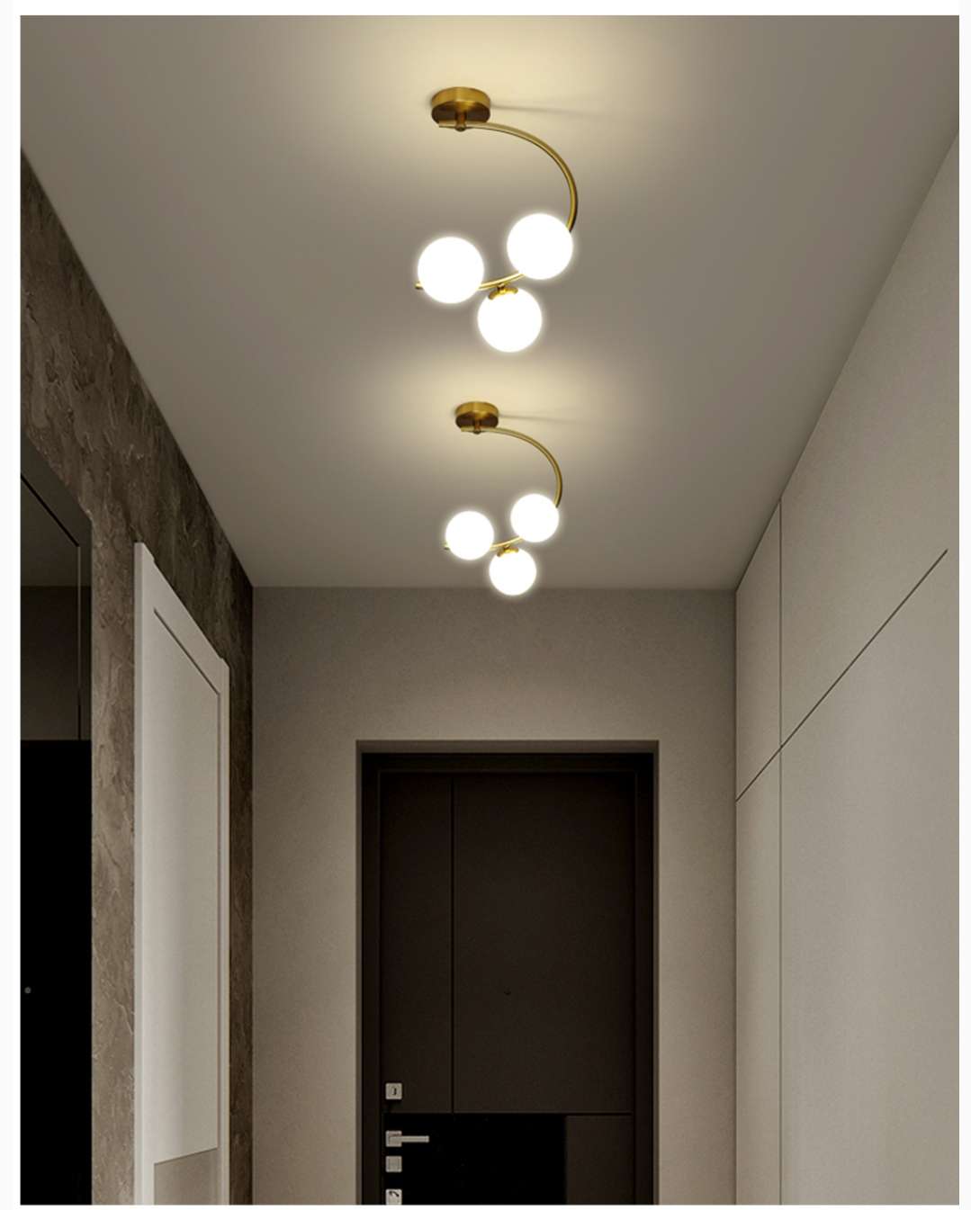 铁艺餐厅书房过道电镀北欧宜家吸顶灯4675-3细节图