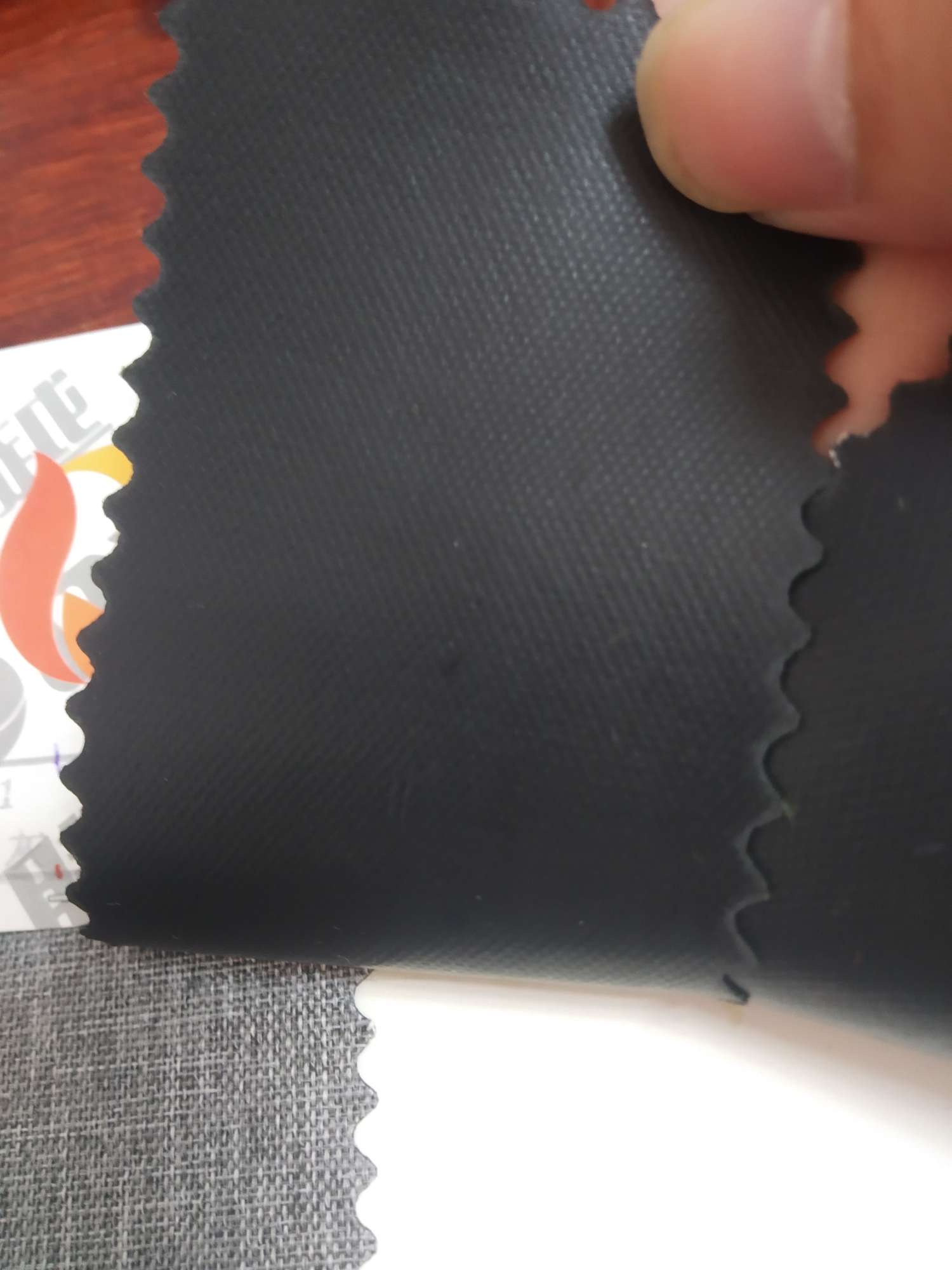 TY-- 047 RPET recycled 300'D matte pvc 2# Military Green details Picture